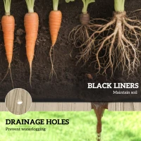 Outsunny Raised Garden Bed with PE Greenhouse Cover Outdoor Planter Box for Herbs and Vegetables, 35 x 22 x 47 inch, Natural(m-5)