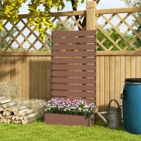 Outsunny Trellis Planter for Climbing Plants, Raised Garden Bed with Trellis, Planter Box for Outdoor Garden, Light Brown(m-9)