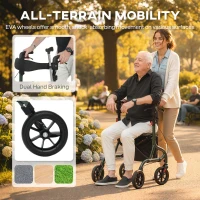 HOMCOM Foldable Rollator Walker with Seat for Seniors, Lightweight Rolling Walker with Adjustable Handles, Green(m-6)