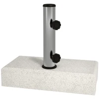 Outsunny 55 lbs Half Granite Parasol Base, Outdoor Umbrella Stand Weight for 1.3", 1.5", 1.9" Umbrella Poles, Grey(m-11)