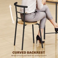 HOMCOM 5 Piece Dining Table Set, Space Saving Round Dining Set for 4 with Metal Frame for Small Spaces, Natural(m-5)