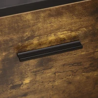 Vinsetto Lateral Filing Cabinet with Drawers and Lock, File Cabinet, Mobile Printer Stand with Open Shelves and Wheels for Letter and A4 Size Documents, Rustic Brown(m-10)