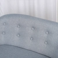 Qaba 2-Seat Linen Fabric and Wooden Frame Sofa Couch for Kids and Toddlers Ages 3-7, 11" High Seat, Grey(m-10)