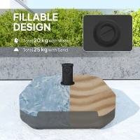 Outsunny Square Patio Umbrella Base Holder, Outdoor Umbrella Stand, 17.7" L x 17.7" W x 9.8" H Black(m-4)