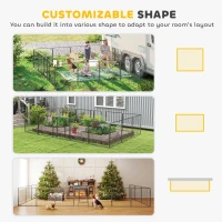 PawHut Heavy Duty Pet Playpen, 16 Panels Steel Dog Fence Puppy Exercise Pen with 2 Doors Locking Latch, 31.5" Height(m-4)