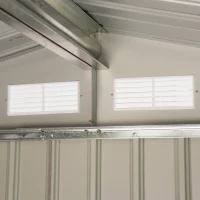 Outsunny 7' x 4' x 6' Outdoor Storage Shed Metal Garden Tool Storage Shed with Sloped Roof - Gray / White(m-16)