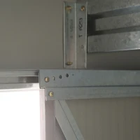 Outsunny 7' x 4' x 6' Outdoor Storage Shed Metal Garden Tool Storage Shed with Sloped Roof - Gray / White(m-15)