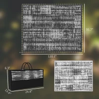 Outsunny Reversible Outdoor Rug Carpet with LED Lights, Carry Bag & Ground Stakes for Backyard, Deck, Picnic, Beach, 10' x 8'(m-3)