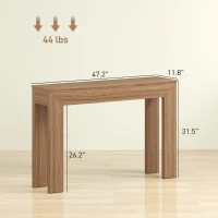 HOMCOM Modern Console Table, 47" Narrow Entryway Table, Walnut(m-3)