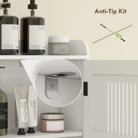 HOMCOM Over the Toilet Storage Cabinet, Bathroom Organizer with Adjustable Shelf, Toilet Paper Holder for Bathroom, Laundry(m-9)