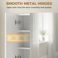 kleankin Wall Mounted Bathroom Medicine Cabinet with Mirror and Adjustable Shelves, White(m-5)