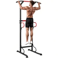 Soozier Power Tower, Pull Up Bar, Dip Station for Home Office Gym Multi-Function Workout Equipment(m-2)