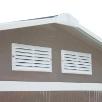 Outsunny 7' x 4' x 6' Outdoor Storage Shed Metal Garden Tool Storage Shed with Sloped Roof - Gray / White(m-14)