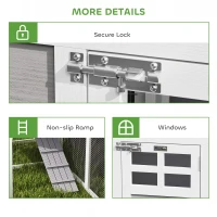 PawHut Chicken Coop with Run, L-Shaped Wooden Chicken House with 2 Houses, Outdoor Hen House with Waterproof Roof and Ramps(m-9)