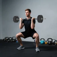 Soozier Weight Plates Set of 4, 1-Inch Barbell Weight Set for Home Gym Strength Training and Weightlifting, 4 x 11 lbs(m-10)