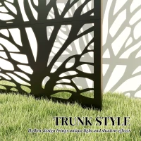 Outsunny Metal Outdoor Privacy Screen, 72" x 38" Freestanding Outdoor Divider, Black(m-4)