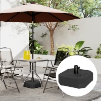 Outsunny Square Patio Umbrella Base Holder, Outdoor Umbrella Stand, 17.7" L x 17.7" W x 9.8" H Black(m-7)