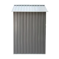 Outsunny 7' x 4' x 6' Outdoor Storage Shed Metal Garden Tool Storage Shed with Sloped Roof - Gray / White(m-11)