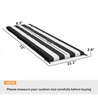 Outsunny Outdoor Chaise Lounge Cushions Set of 2 with 6 Ties, High-Density Foam, for Patio and Poolside, Black and White(m-3)