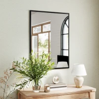 HOMCOM 30" x 40" Bathroom Mirror for Wall, Rectangular Mirror for Living Room, Bedroom, Entryway, Black(m-9)