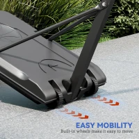 Soozier Basketball Hoop Outdoor, Basketball Hoop and Stand with Weighted Base and Shatterproof Backboard, 57.5"-92.9", Black(m-6)