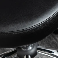 HOMCOM Adjustable Swivel Salon Stool with Backrest and Wheels, Office & Living Room Chair, Synthetic Leather, Black(m-10)