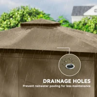 Outsunny 10' x 12' Outdoor Patio Gazebo, Soft Top Gazebo Canopy Shelter with Curtains, Netting, Steel Frame, Hooks, Khaki(m-9)