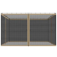Outsunny Replacement Mosquito Netting for Gazebo 10' x 12' Black Screen Walls for Canopy with Zippers, Khaki(m-11)