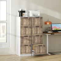 HOMCOM 4 Drawer Filing Cabinet, Farmhouse File Cabinet with Lock, Adjustable Hanging Rails for A4 Letter Size Files, White(m-9)