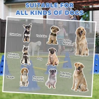 PawHut Dog Agility Hurdle Cone Set, Adjustable Obstacle Course Equipment with 6 Cones & 6 Poles, Carry Bag, Blue(m-9)