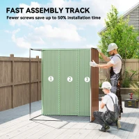 Outsunny 5.2' x 3.5' Outdoor Storage Shed, Easy to Assemble Metal Garden Shed, for Backyard, Lawn, Patio, Light Brown(m-9)