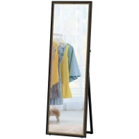HOMCOM Full Length Mirror, 64" x 21" Rectangle Full Body Mirror with Dual-Tone Frame for Bedroom, Black(m-2)