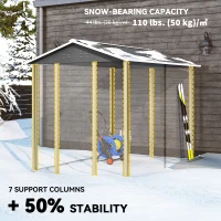 Outsunny 9' x 6' Garden Shed, Outdoor Storage Patio Shed w/ Sloped Roof, Lockable Door for Patio Lawn, Dark Grey(m-5)