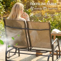 Outsunny Outdoor Glider Bench, Patio Glider for 2 Persons, Brown(m-5)