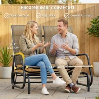 Outsunny Outdoor Glider Bench, Patio Glider for 2 Persons, Brown(m-7)