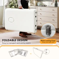 HOMCOM 85" 3 Section Foldable Massage Table Professional Salon Spa Facial Couch Bed (White)(m-7)