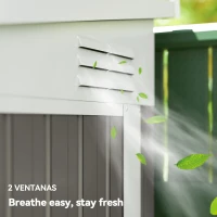 Outsunny 4' x 8' Outdoor Storage Shed Lean to Shed Outdoor Metal Tool Shed with Lockable Door and Air Vents, Light Grey(m-9)