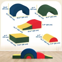 Qaba Toddlers Climbing Toys, 5-Piece Foam Climbing Blocks, Soft Play Set, Indoor for Stacking, Crawling, Sliding(m-3)