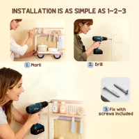 Qaba Wall Busy Board, 5 Activities Sensory Wall Toy for Playroom Nursery Classroom, for Kids 3+ Years(m-7)