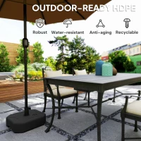 Outsunny Square Patio Umbrella Base Holder, Outdoor Umbrella Stand, 17.7" L x 17.7" W x 9.8" H Black(m-6)
