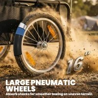 Soozier Bike Cargo Trailer, Bicycle Trailer Wagon Cart with Quick Release 16" Pneumatic Wheels, Aluminum Rims, Red Flag, Black(m-6)