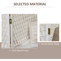 HOMCOM 4 Panel Room Divider with Shelves, 6 FT Freestanding Folding Privacy Screen, Partition Wall Divider for Bedroom, White(m-5)