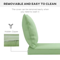 Outsunny Seat Cushion Back Pillows Replacement Set of 2, Patio Chair Cushions Set for Indoor Outdoor, Green(m-7)