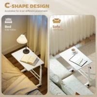 HOMCOM Mobile Standing Desk with Adjustable Height, 23.5 inch Stand Up Desk with Wheels, White(m-5)