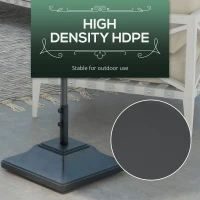 Outsunny Square Umbrella Base with Wheels, 99 lbs Water or 132 lbs Sand Filled, with Double Adjustable Knob, Black(m-6)