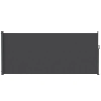 Outsunny Retractable Side Awning, 165" x 73" Outdoor Privacy Screen, Water-Resistant, UV 50+, Dark Grey(m-2)