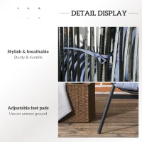 Outsunny Wicker Egg Chair Outdoor Indoor Rattan Oversized Patio Lounge Chair with 5.5" Cushions and Headrest, Grey(m-6)