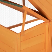 PawHut 95"L Chicken Run Large Chicken Coop with Nesting Box Wooden Roof Side Door for Outdoor 4–8 Chickens(m-9)