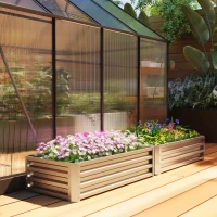 Outsunny Galvanized Raised Garden Bed, 4' x 2' x 1' Metal Planter Box, for Growing Vegetables, Flowers, Herbs, Succulents, Silver(m-8)