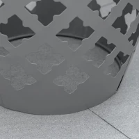 Outsunny Ceramic Decorative Garden Stool, 12" Drum Outdoor Stool Side Table Plant Stand for Outdoor Indoor, Grey(m-9)